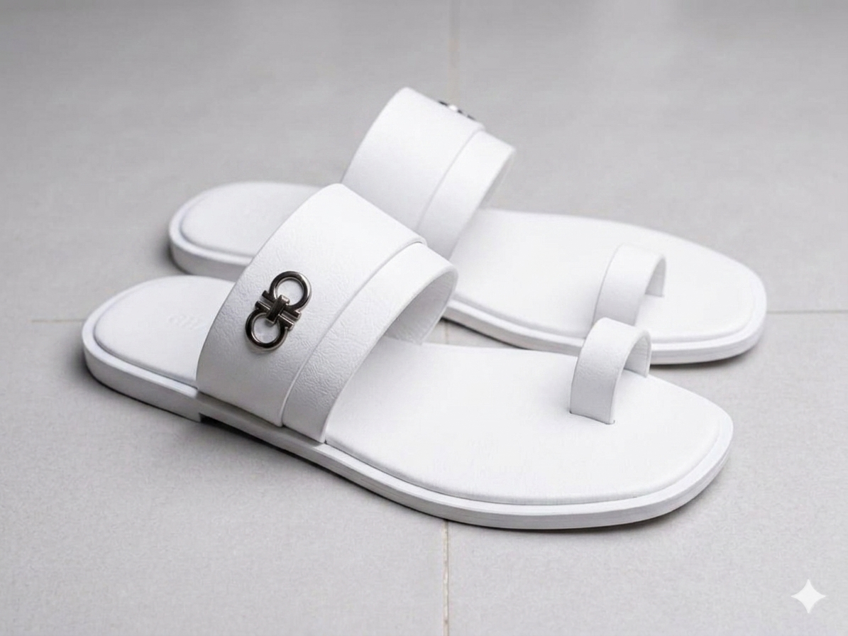 The Signature Toe-strap Leather Slide