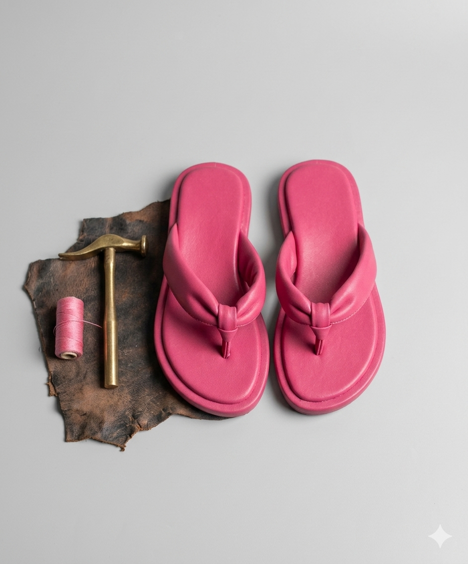 Nahum's Signature Female Chunky Slip-on, handcrafted platform sandal